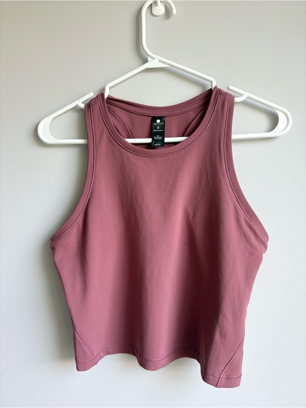 Yogalicious Mauve Pink High-Neck Crop Tank